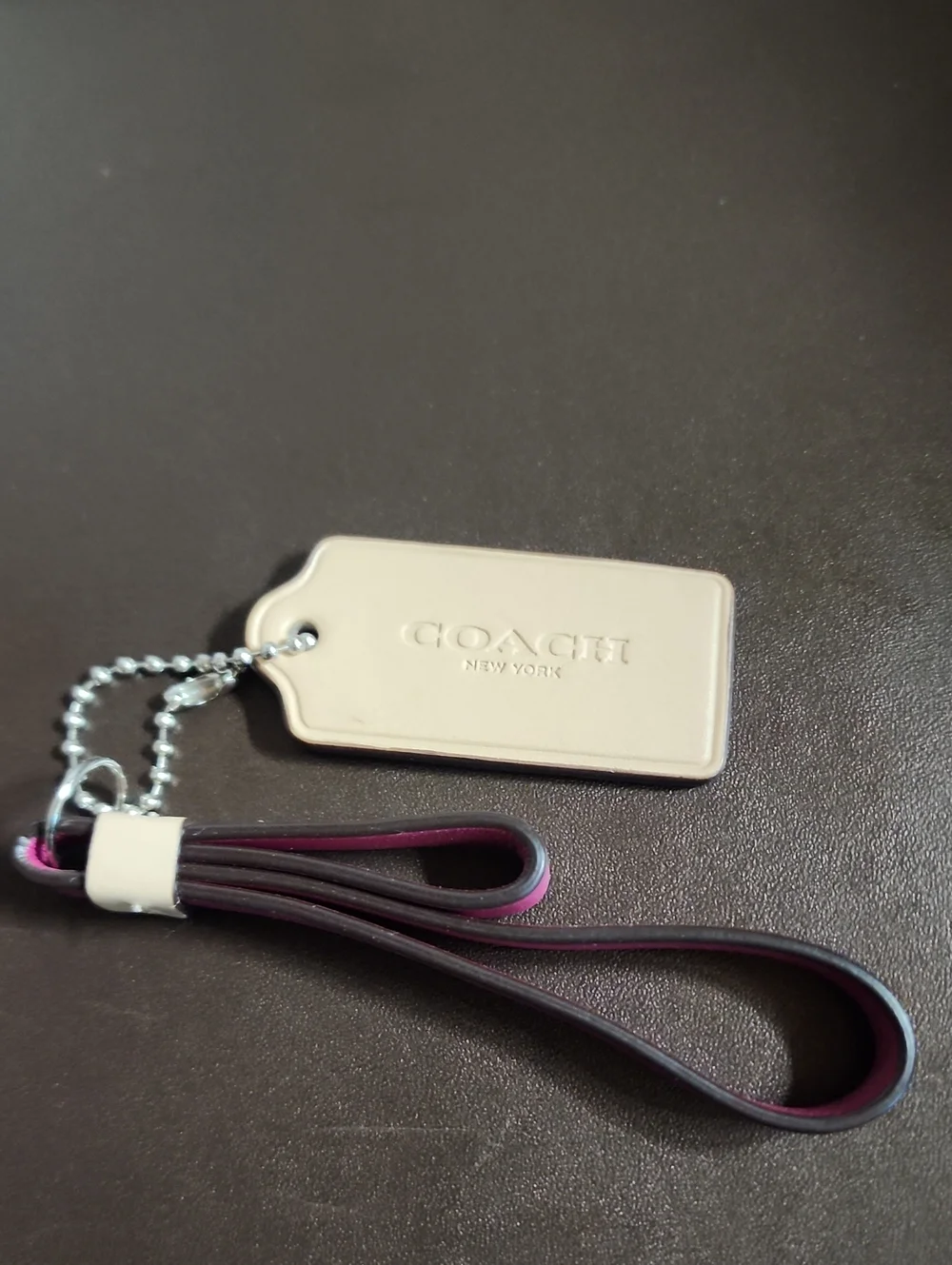 Coach Two-Tone Leather Tassel Charm w/ Hang Tag Like New